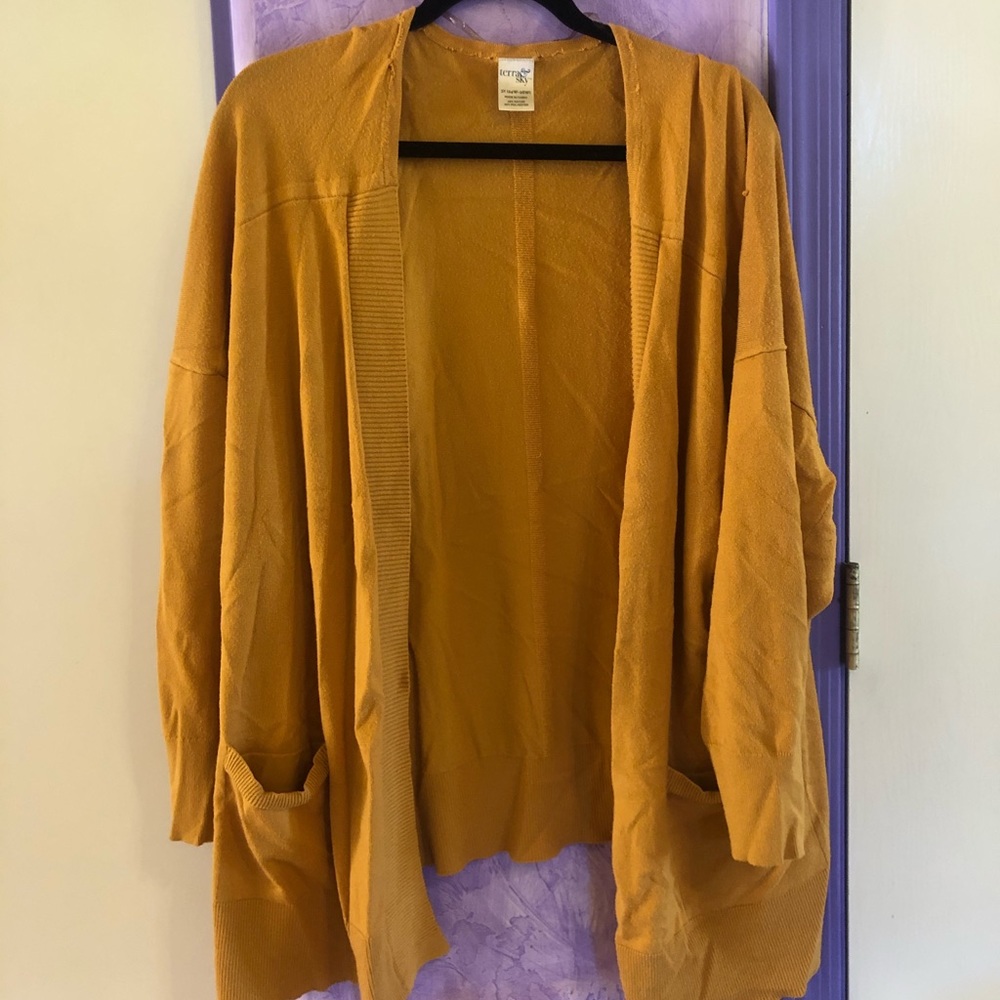 Terra & Sky Mustard Yellow Cardigan